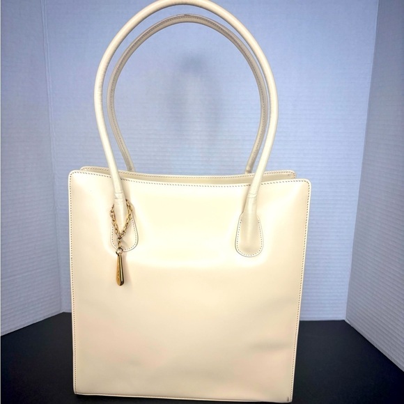 Lancel Accessories - Lancel Paris Leather Ivory Handbag Satchel Shoulder Bag w/ Dust Bag